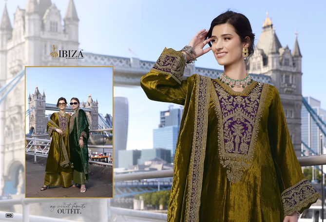 Delhi 6 Dobara By Ibiza Viscose Velvet Embroidery Salwar Kameez Suppliers In India